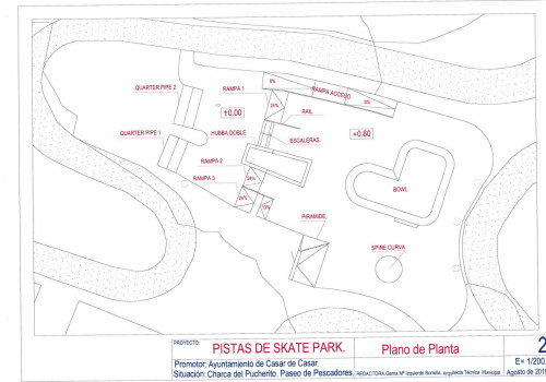 Plano de la Planta del Skate Park de Casar de CÃ¡ceres