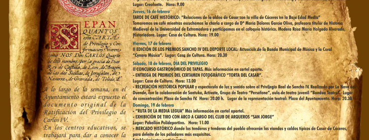 IV Semana del Privilegio HistÃ³rico otorgado por Sancho IV - 726 Aniversario